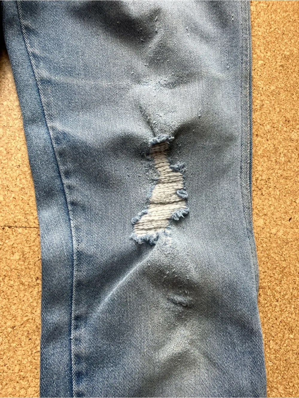 Trashed Worn Wrangler Jeans Holes (34x31)